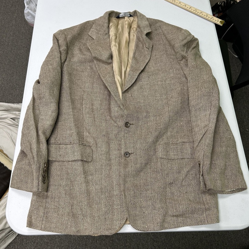 Polo Ralph Lauren Blazer Mens 42R Brown Herringbone 2-Button Sport Coat